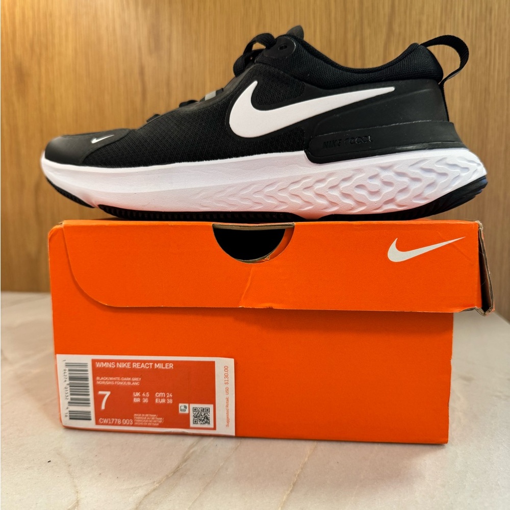 New Women's Nike React Miler  (CW1778-003) Stability Running Shoes Size 7